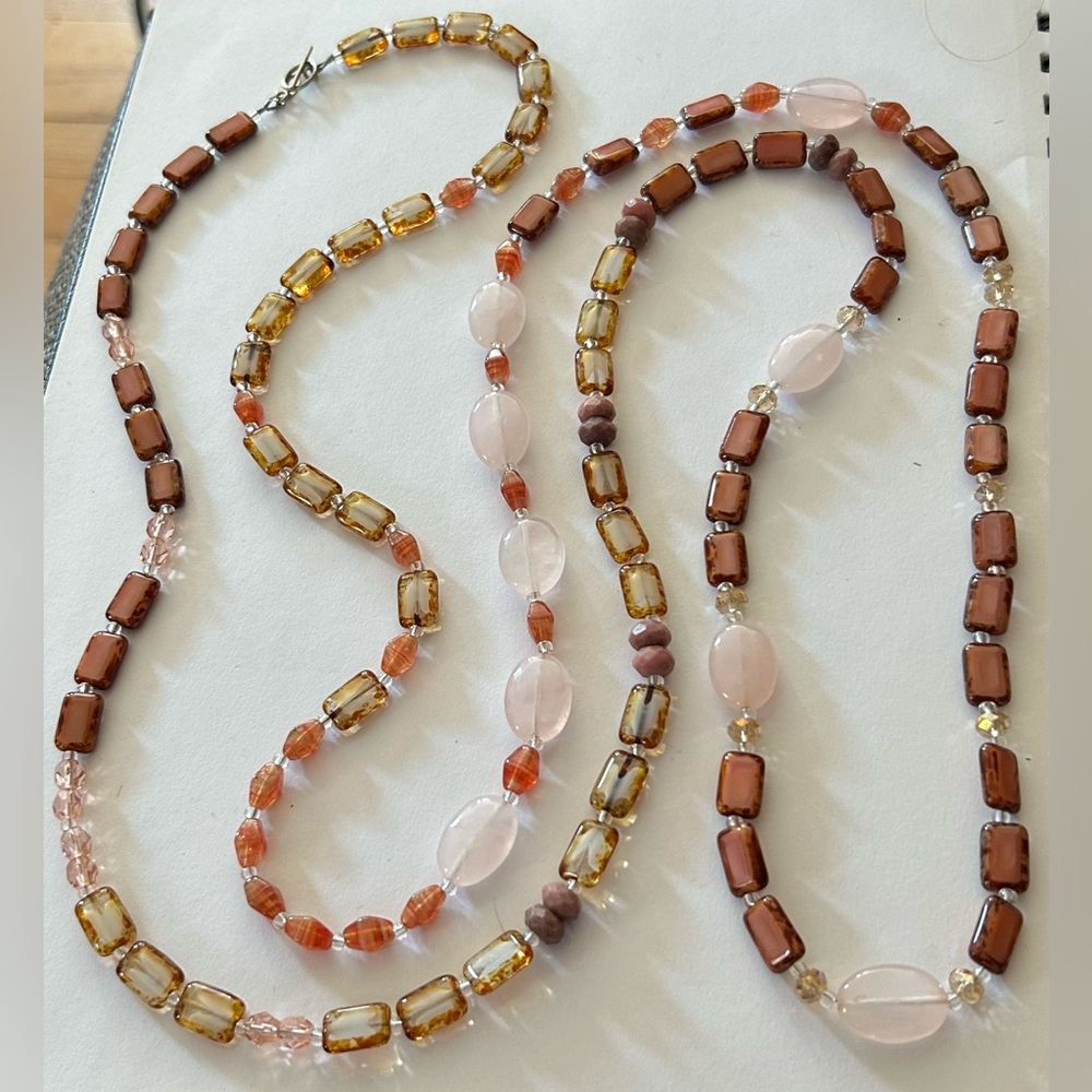 STEFANIE WOLF Glass Bead, Faceted Crystal & Natural Stone Necklace